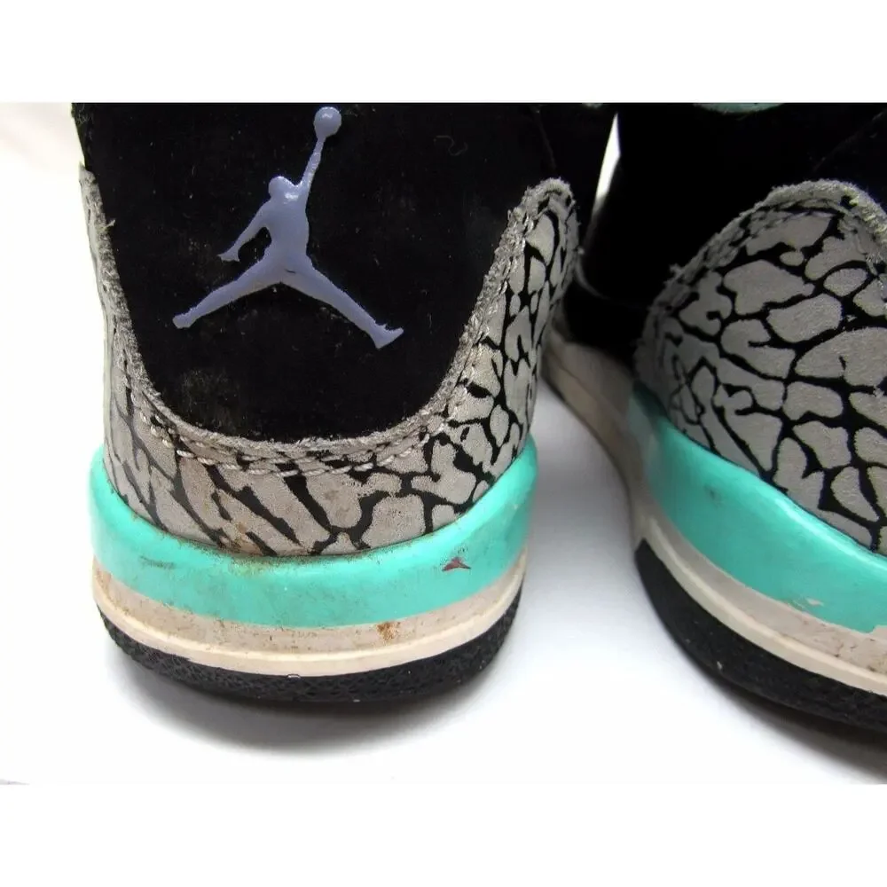Nike Air Jordan 3 III Retro GP 441141-045 Black / Iron Purple / Turquoise Sz 3y